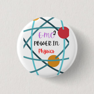 physics 3 cm round badge