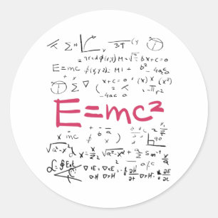 Physics and Math Formulas EMC2 Classic Round Sticker