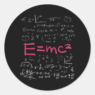 Physics and Math Formulas EMC2 Classic Round Sticker