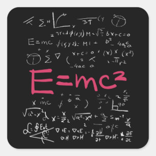 Physics and Math Formulas EMC2 Square Sticker