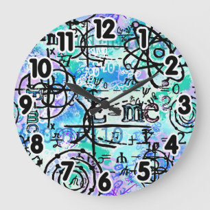 Physics and Math Symbols, Geek Large Clock