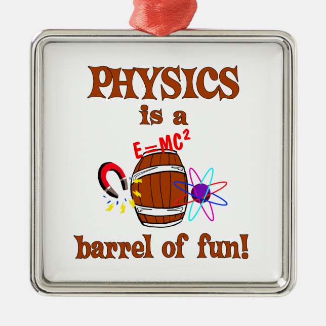 Physics Barrel of Fun Metal Tree Decoration (Front)