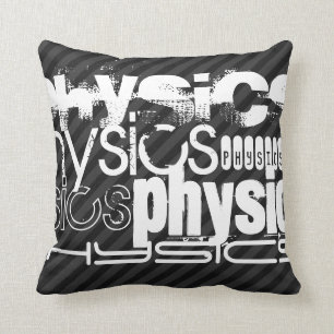 Physics; Black & Dark Grey Stripes Cushion