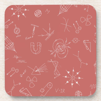 Physics diagram dusky pink  coaster