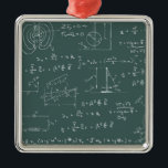 Physics diagrams and formulas metal tree decoration<br><div class="desc">Physics diagrams and formulas chalk handwriting on green blackboard</div>