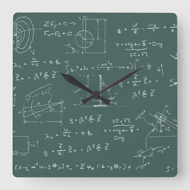 Physics diagrams and formulas square wall clock (Front)