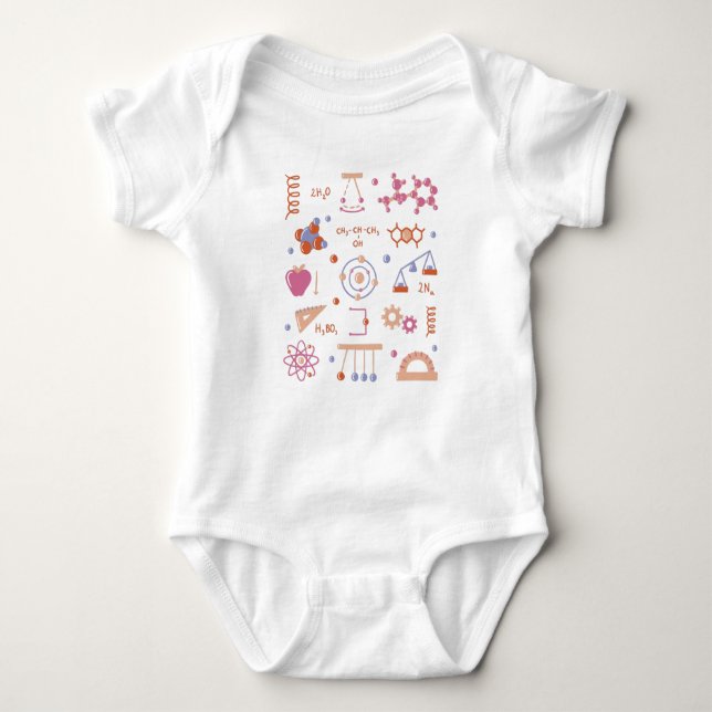 Physics elements baby bodysuit (Front)
