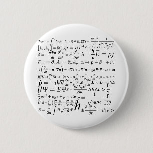 Physics equations and formulas 6 cm round badge