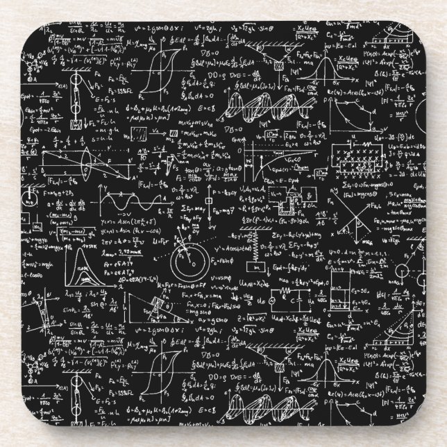 Physics Equations on Black // Coaster (Front)
