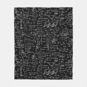 Physics Equations on Black // Fleece Blanket