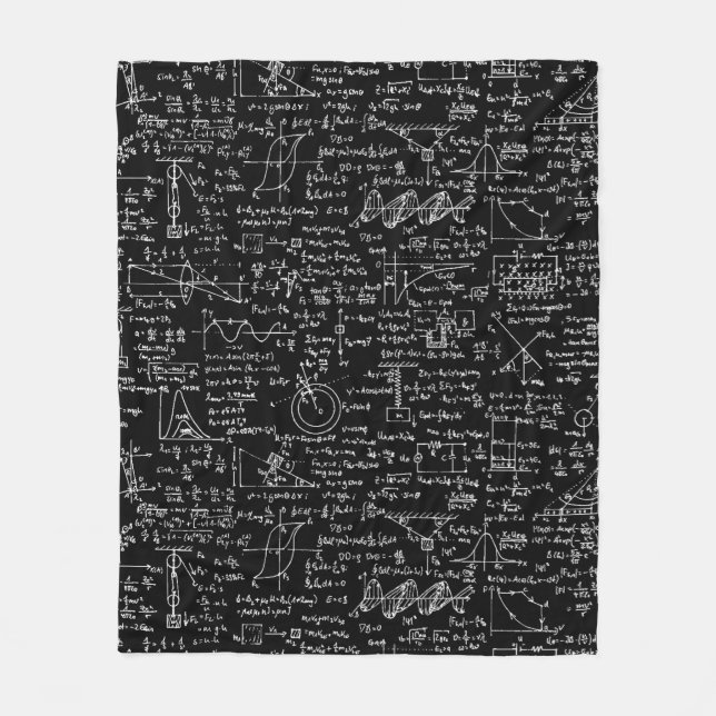 Physics Equations on Black // Fleece Blanket (Front)