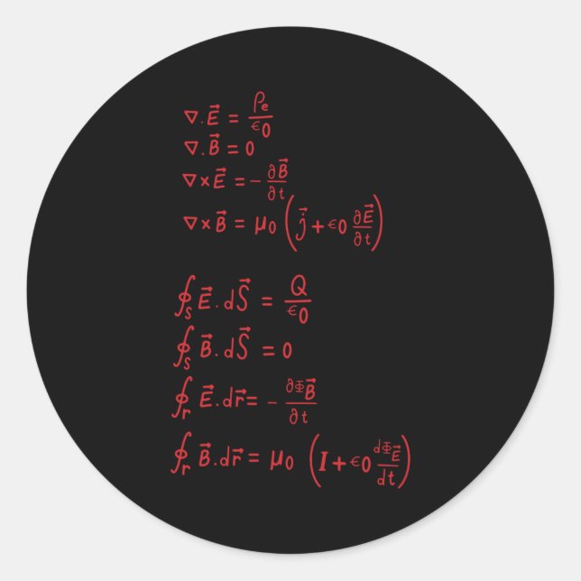 Physics Formula Classic Round Sticker (Front)