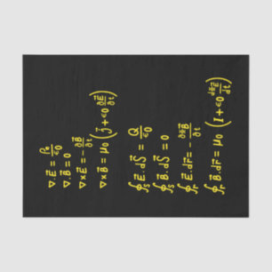 Physics Formula Square Sticker Invitation Tissue Paper