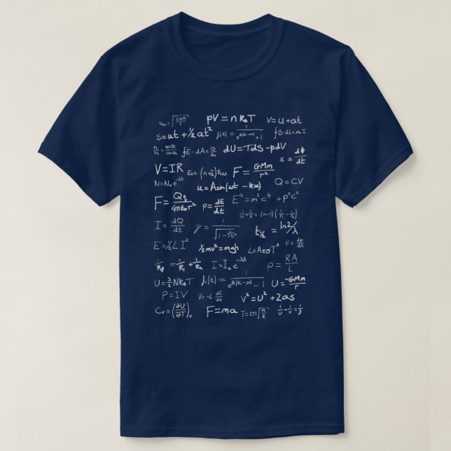 Physics handwritten blue  T-Shirt (Design Front)