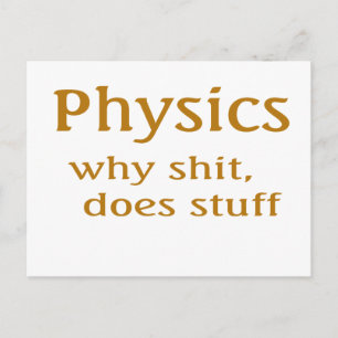 physics humour postcard