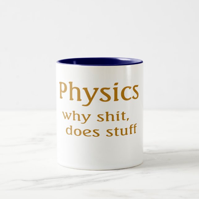 physics humour Two-Tone coffee mug (Center)