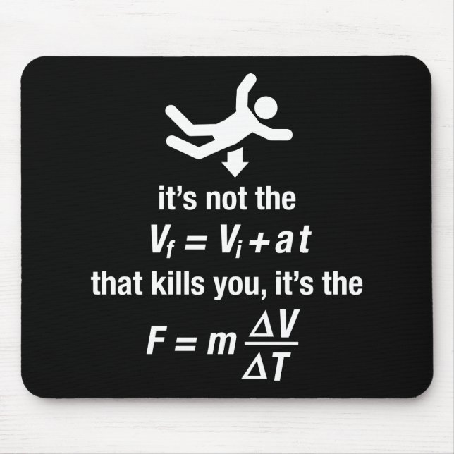 physics - it's the sudden deceleration that kills mouse pad (Front)