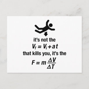 physics - it's the sudden deceleration that kills postcard