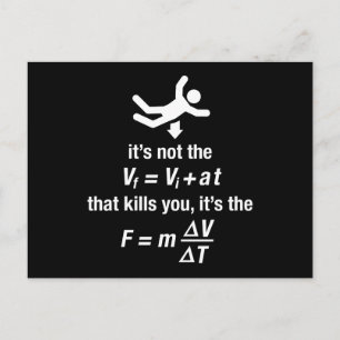 physics - it's the sudden deceleration that kills  postcard