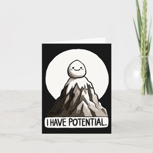 Physics Joke - I Have Potential Rock Mountain Stic Card (Front)