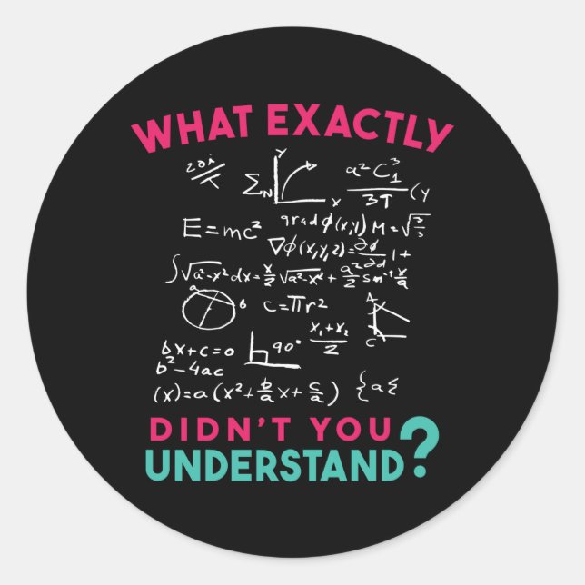 Physics Math Formula Joke Classic Round Sticker (Front)