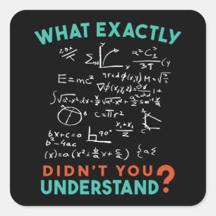 Physics Math Formula Joke Square Sticker