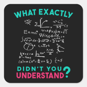 Physics Math Formula Joke Square Sticker