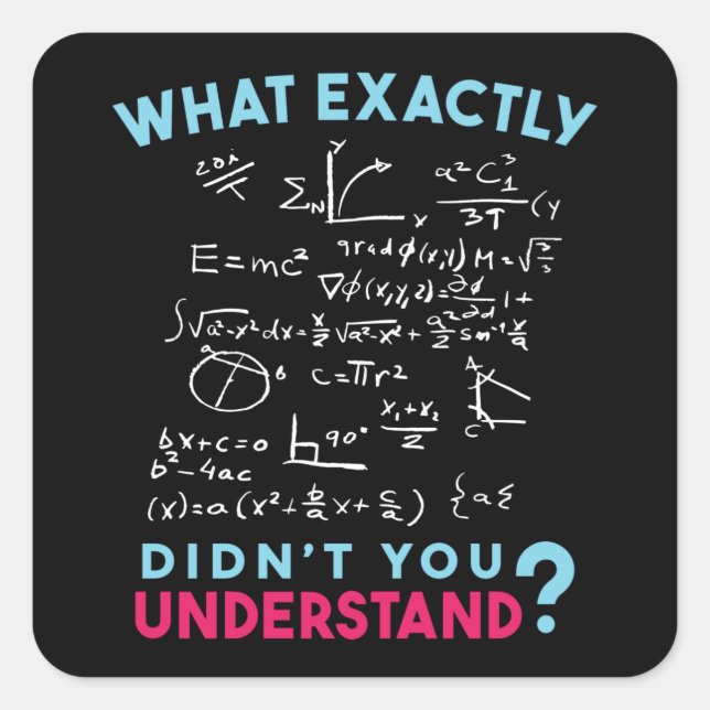 Physics Math Formula Joke Square Sticker (Front)