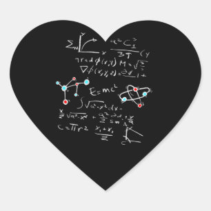 Physics Math Formula Teacher Student Atoms and Mol Heart Sticker