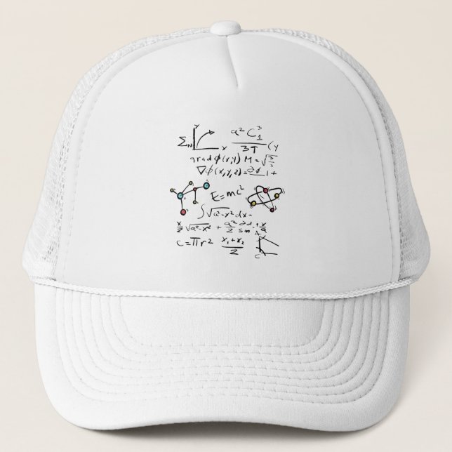Physics Math Formula Teacher Student Molecules Trucker Hat (Front)