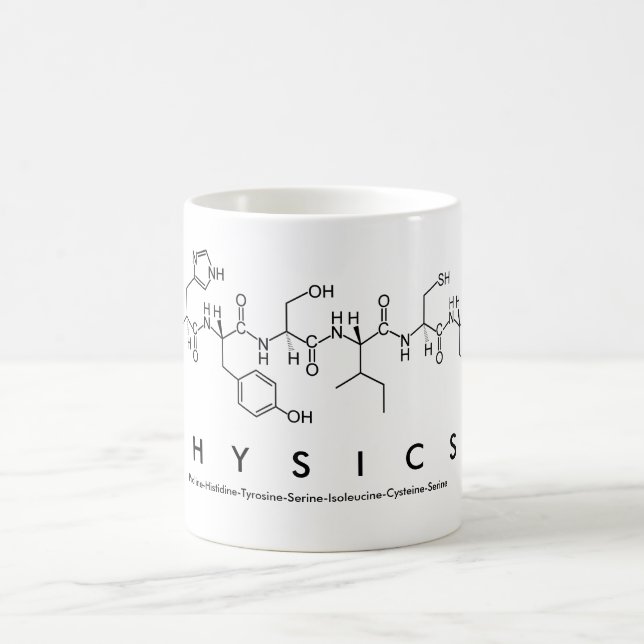 Physics peptide word mug (Center)
