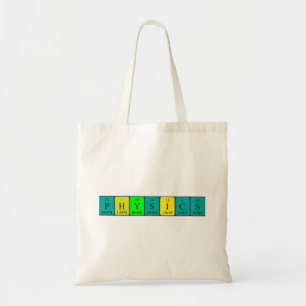 Physics periodic table name tote bag
