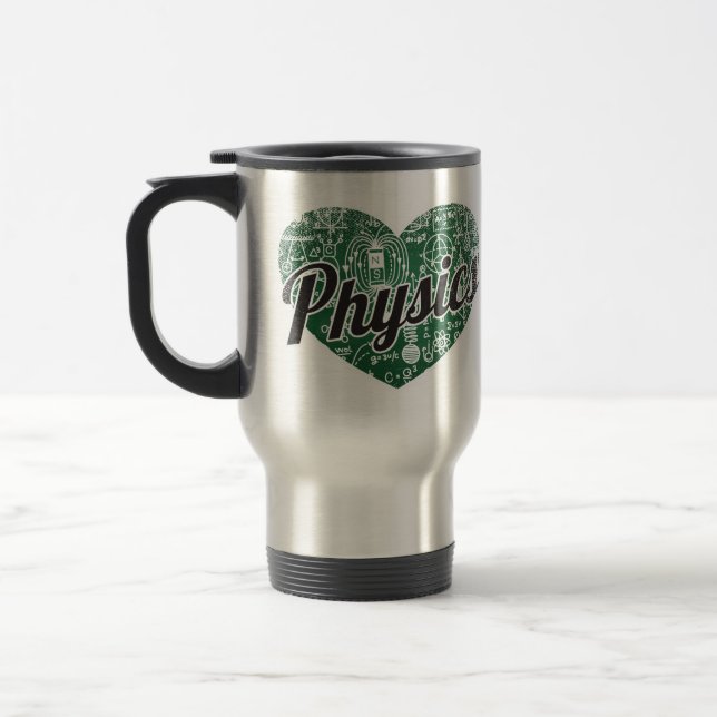 Physics Retro Heart Blackboard Love Travel Mug (Left)