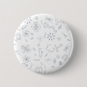 Physics scientific symbols pattern 6 cm round badge