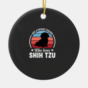 Physics Teacher Shih Tzu Dog Lover Ceramic Tree Decoration