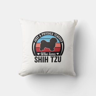 Physics Teacher Shih Tzu Vintage Dog Shirt Design_ Cushion