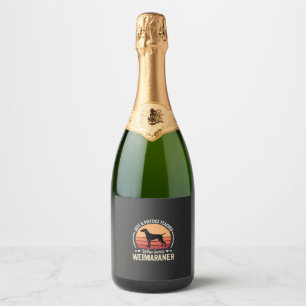 Physics Teacher Weimaraner Dog Lover Sparkling Wine Label