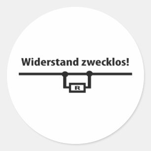 Physik Widerstand zwecklos icon Classic Round Sticker