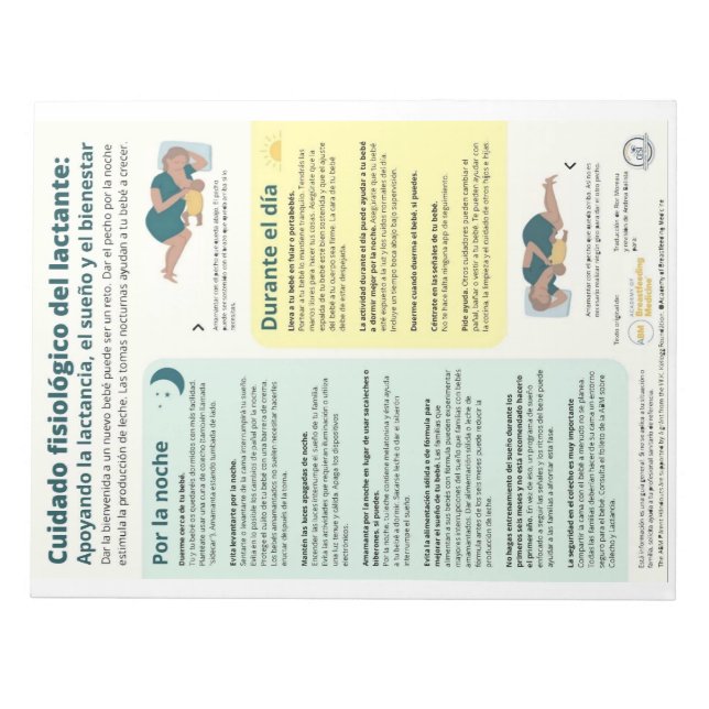 Physiologic Infant Care Tear-away (Spanish) Notepad (Front)