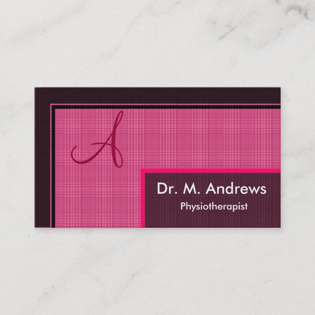 Physiotherapist Business Card - Monogram (Front)
