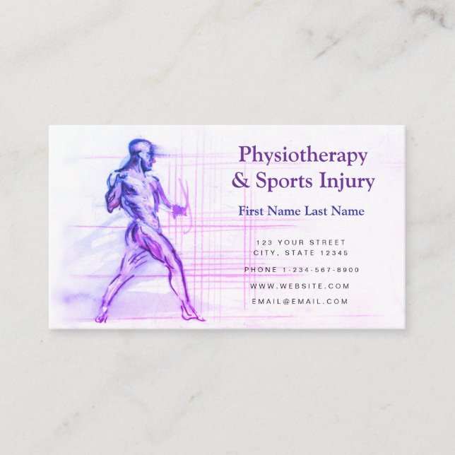 Physiotherapy and Sports Injury Business Card (Front)