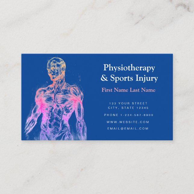 Physiotherapy and Sports Injury Business Card (Front)