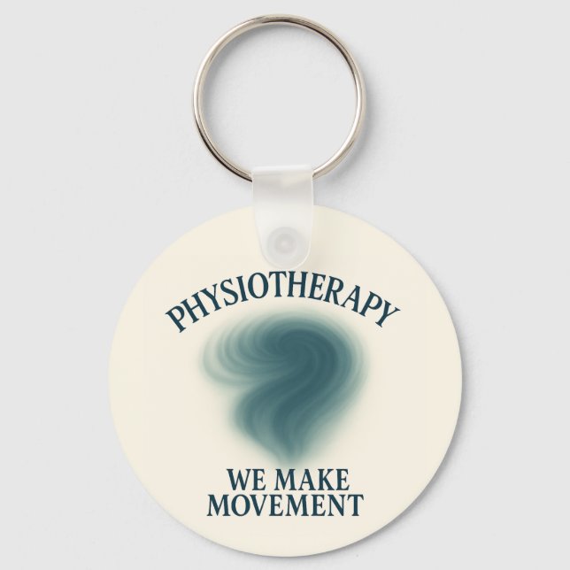Physiotherapy We Make Movement – Modern Art Key Ring (Front)