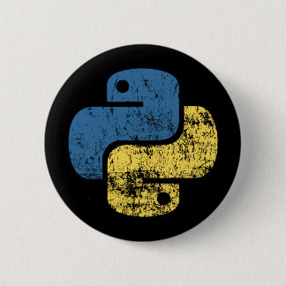 Phyton Programming Languange Retro Logo Button