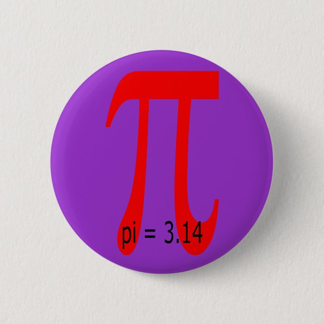 pi = 3,14159265 6 cm round badge (Front)