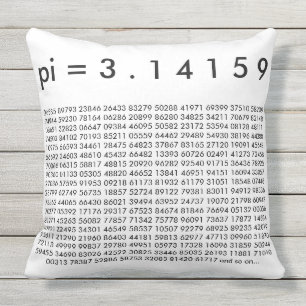 pi= 3.14159 Black White Math Science pi Day Digits Cushion