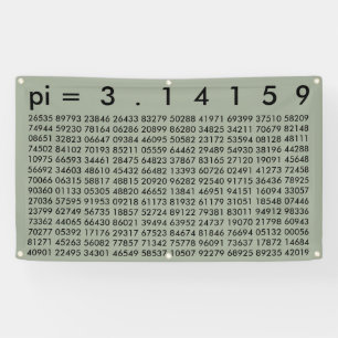 pi= 3.14159 Mathematics Math Science pi Day Digits Banner