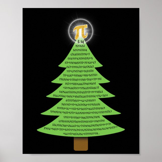 Pi 3.14 Christmas Tree Gift For Math Lovers Studen Poster (Front)