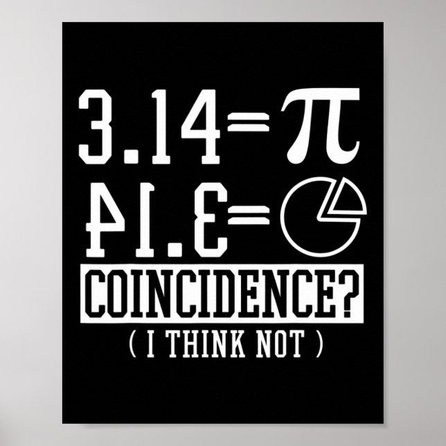 Pi 3.14 Math Happy 14th March Birthday Coincidence Poster (Front)