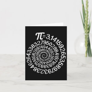 Pi = 3.14 Spiral Math Science Geek 3.14 Pi Day Ste Card